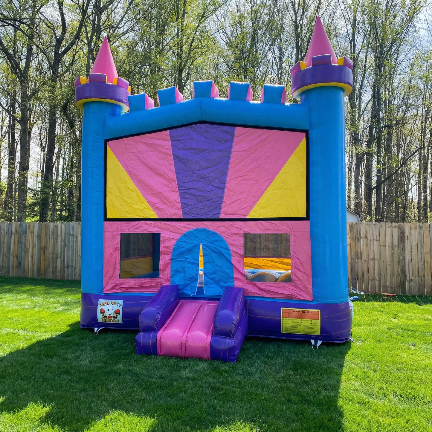 Girl Panel Bounce House 13x13 — Pink Theme — Pepe's Party Rental, Stafford VA