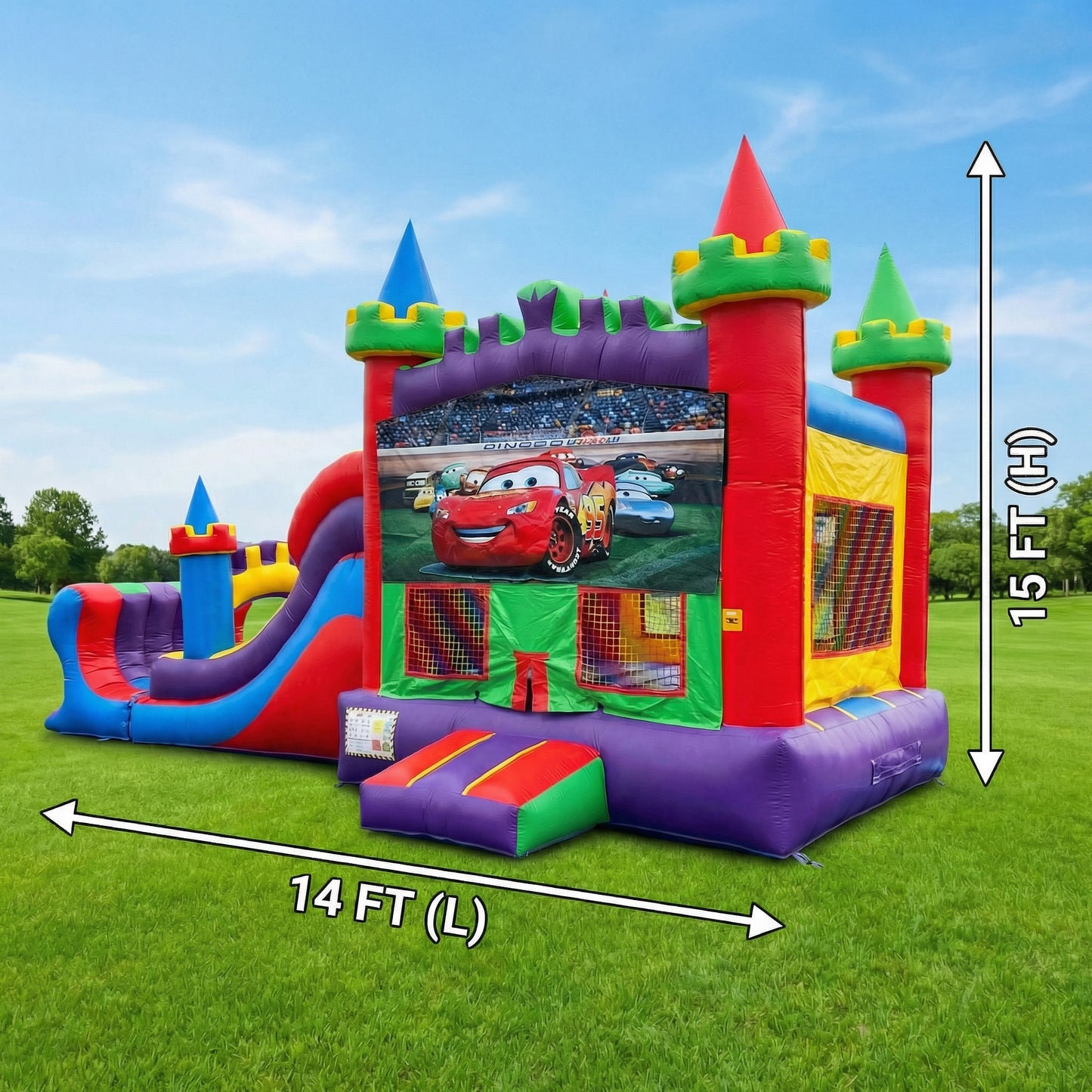 Red Combo Bounce House 14x32 — Pepe's Party Rental, Stafford VA
