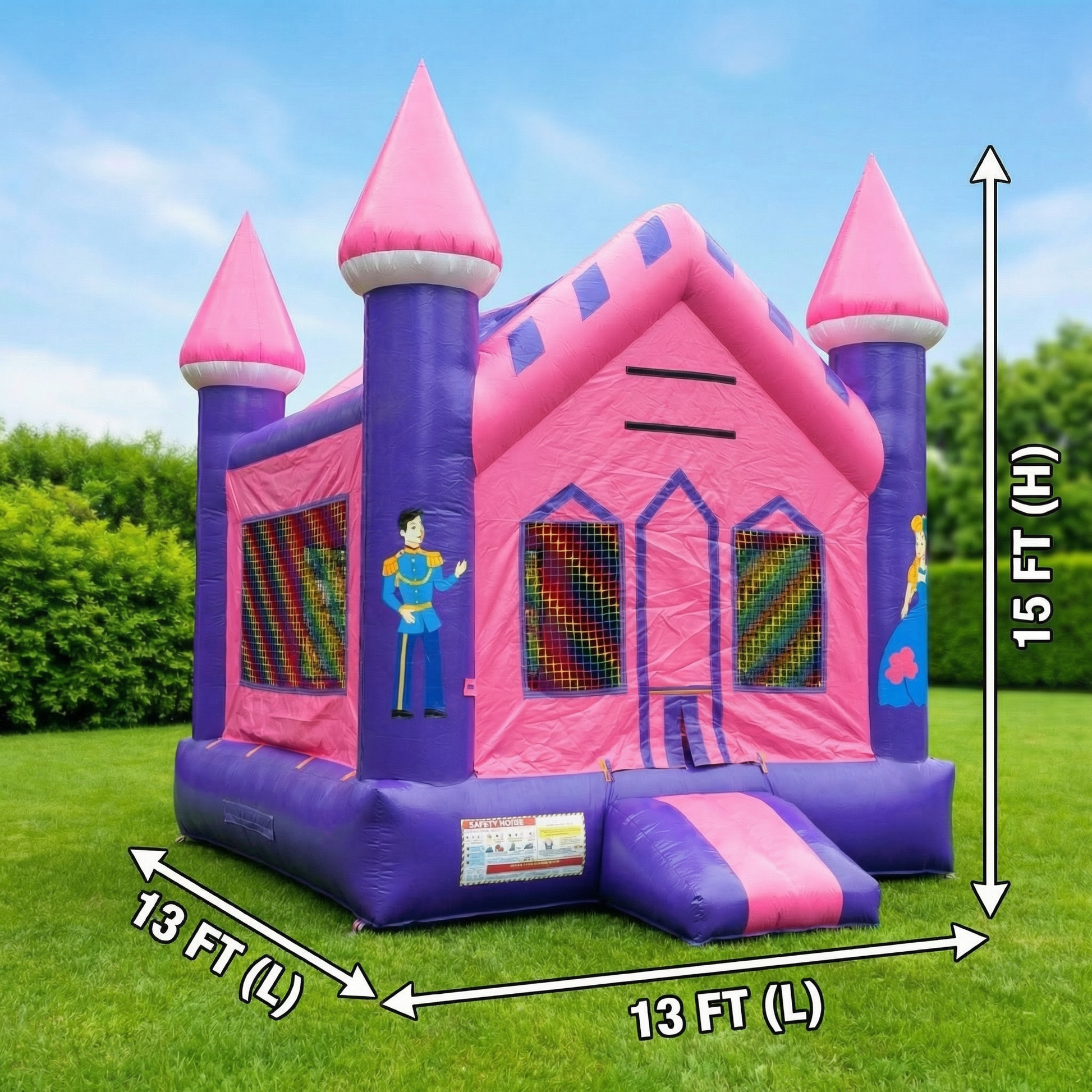 Pink Castle Bounce House 13x13 — Pepe's Party Rental, Stafford VA