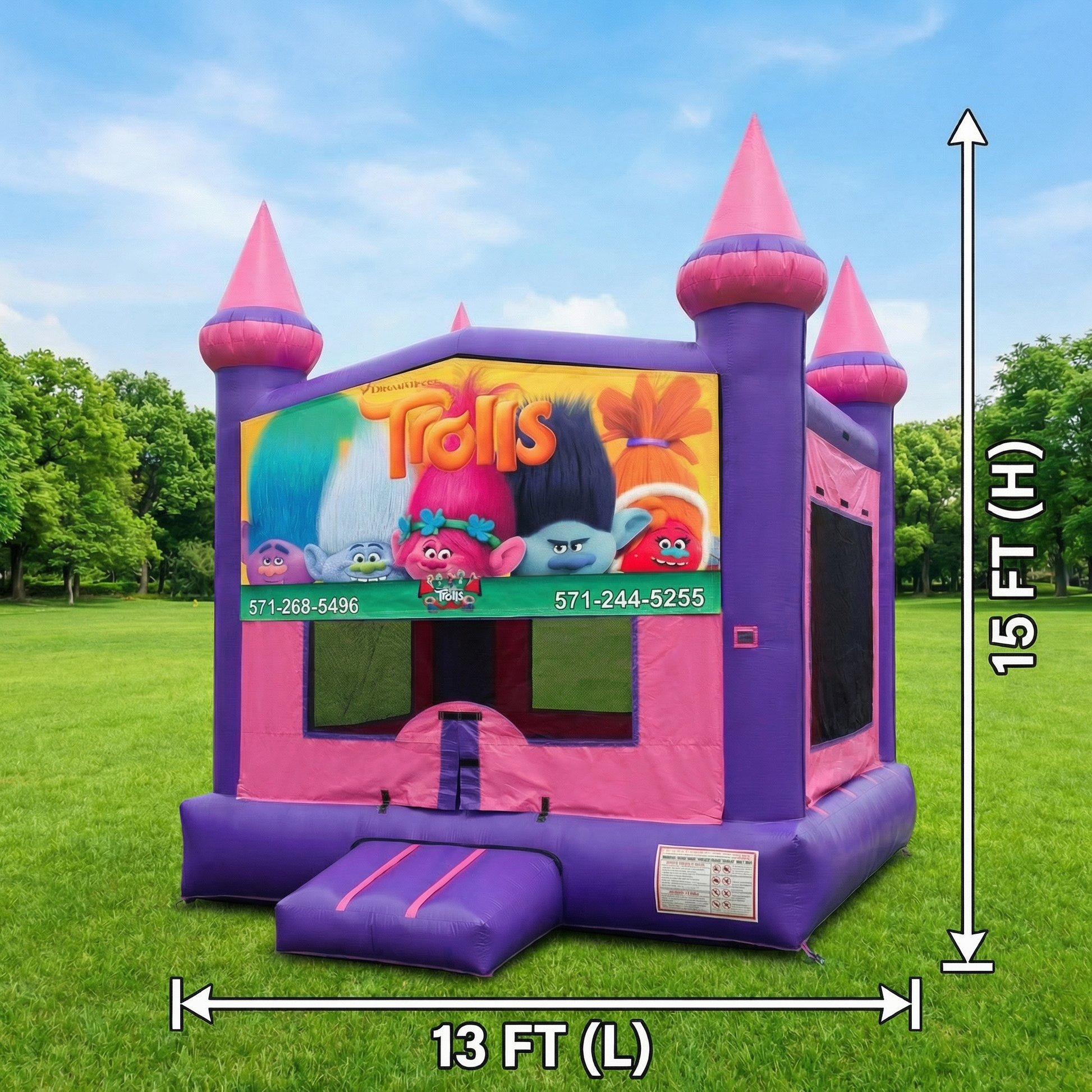 Girly Panel Bounce House 13x13 — Pepe's Party Rental, Stafford VA