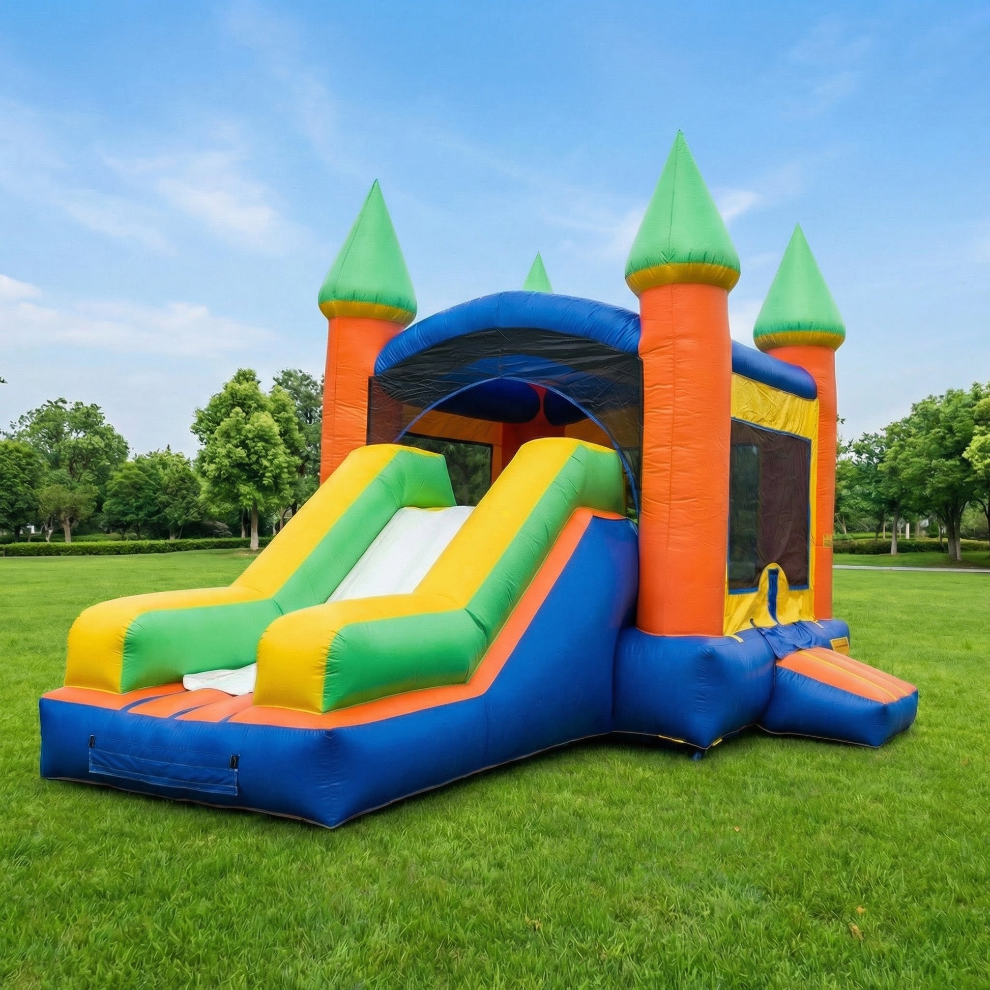 Orange Slide Combo Bounce House — Pepe's Party Rental, Stafford VA