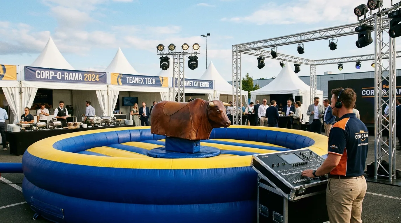 Corporate event mechanical bull