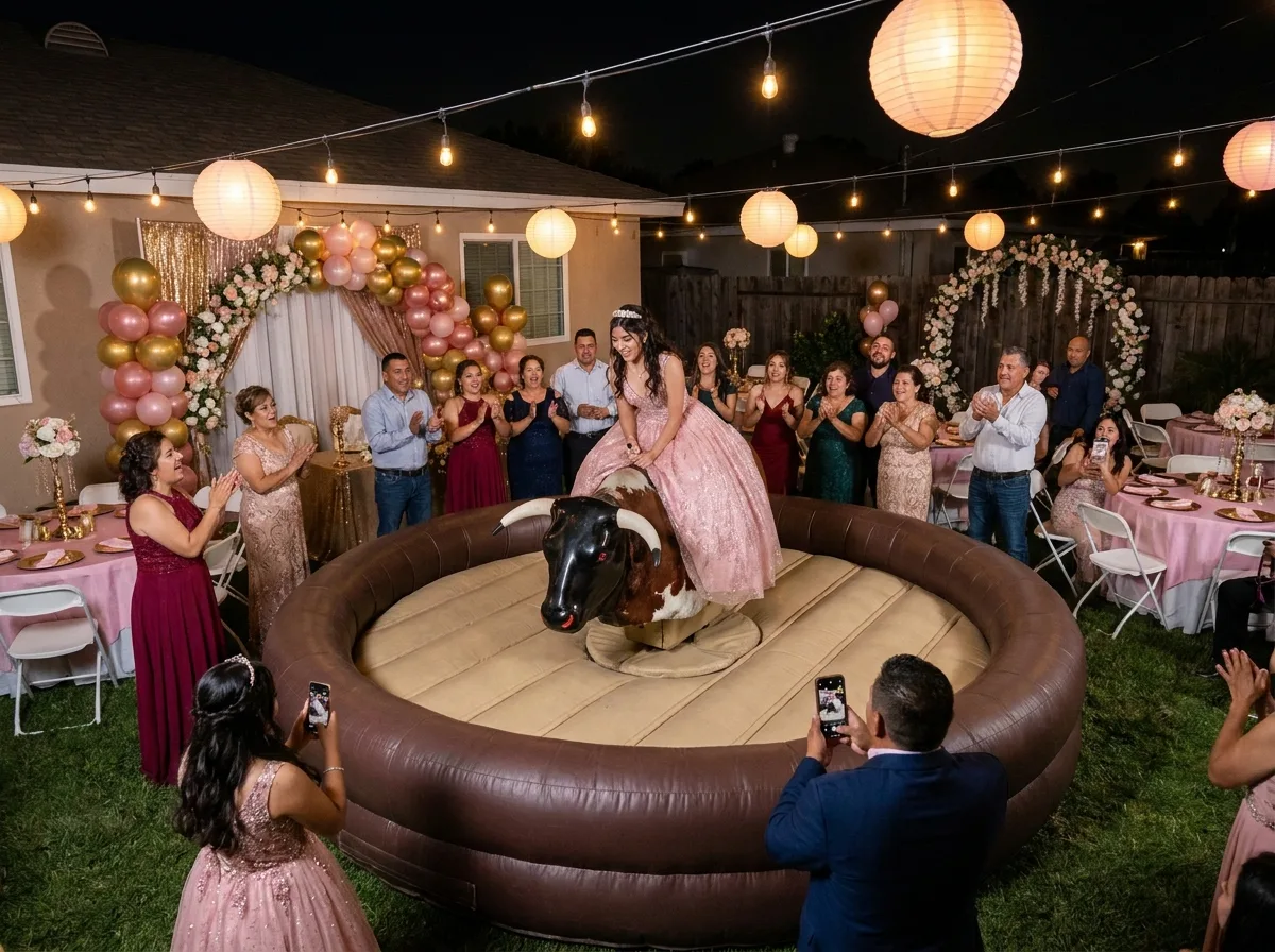 Quinceañera mechanical bull